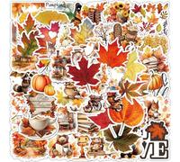 BSITSSS 100 Piezas Pegatinas Scrapbooking Otoño, Pegatinas Aesthetic Hoja de Arce, Sticker Vintage Otoño Animales del Bosque para Journal Álbum de Botellas de Agua Funda Teléfono Móvil