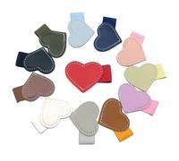 BSITSSS 12 Piezas Porta Boligrafos de Cuero Autoadhesivo, Soporte para Bolígrafos Banda en Forma de Corazón, Elástico Portalápices para Cuadernos Calendario Agendas Tabletas y Periódicos