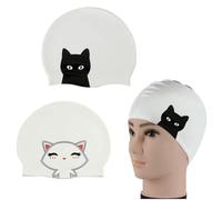 BSITSSS 2 Piezas Gorro Natacion Hombre Mujer, Impermeable Gorro Piscina, 100% Silicona Gorro de Piscina, No Se Arruga Classic Gorros de Piscina, Elástico Suave y Cómodo Swimming Cap, Unisex