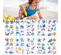 BSITSSS 20 Hojas Tatuajes Temporales Océano, Tema Marino Tatuajes, Animales Marinos Tattoo Pegatinas para Niñas Niños Regalos Cumpleaños Verano Playa Fiesta