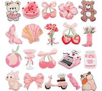 BSITSSS 20 Piezas Parches Ropa, Parches Termoadhesivos, Parche para Ropa Motivo Rosa, Bonito Patches for Clothes, Parche Termoadhesivo Niños para Sombrero, Jeans