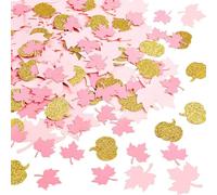BSITSSS 200 Piezas Otoño Confeti, Decoracion de Mesa Otoño, Rosa Oro Hoja de Arce Calabaza Table Confeti para Matrimonio Boda Aniversario Decoración Interior Vacaciones Fiesta
