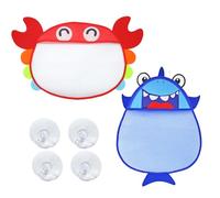 BSITSSS 2Piezas Bolsa de Juguetes de Baño,Cangrejo Tiburón Organizador Baño | Organizador Baño,Cangrejo Tiburón Red Colgar Accesorios de Ducha con 4 Ganchos Ventosas para Bedroom Bathroom Sala de Estar