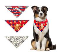 BSITSSS 3 Piezas Bandana Perro, Pañuelo Triangular para Perro, Dólar Estadounidense Bufanda Accesorios para Perros Gato Medianos Pequeños Mascotas de cumpleaños