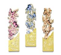 BSITSSS 3 Piezas Marcapaginas Mariposa, Marca Paginas Metal, Pintura al óleo Flores Mariposas Punto de Libro para Amantes de los Libros Lectores Profesores Estudiantes Amigos