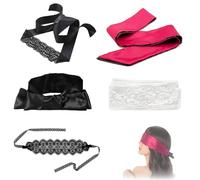 BSITSSS 5 Piezas Antifaz para Dormir, Mascaras Seda y Encaje, Negro Rojo Sleep Mask Tapa Ojos Para Dormir Mujer Viajes Yoga Vendaje de Ojos