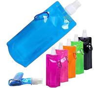 BSITSSS 6 Pcs Soft Flask 500ml, Botella Plegable Reutilizable Botella Agua Plegable Portátil Botellas Plegables Ultraligera,sin BPA Collapsible Water Bottle para Fitness Correr Ciclismo al Aire Libre