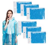 BSITSSS 6 Piezas Poncho Impermeable, Chubasquero Desechable con Capucha y Mangas, Chubasquero Plegable para Hombre Mujer, para Festivales, Conciertos y Actividades al aire libre