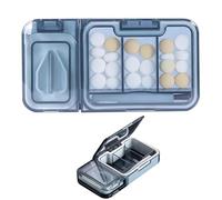 BSITSSS Azul Cortador de Pastillas Portátil Pastillero, Partidor de Pastillas Molienda, CortadorPastillas, Triturador dePastillas para Píldoras Pequeñas y Grandes, para Dividir Medicamentos