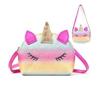 BSITSSS Bolso Bandolera Unicornio, Bolso Gradiente Arcoíris, Unicornia Bolsos con Correa Ajustable Crossbody Bag para Niña Mujer Regalos Cumpleaños Princesa Fiesta
