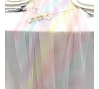 BSITSSS Camino de Mesa Gasa 75 x 275 cm, Camino Mesa Tul, Cocina Decoración para Boda Cumpleaños Comedor Comunión Fiesta Vacaciones Decoración