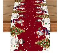 BSITSSS Camino de Mesa Navidad, 33 x 180 CM, Largo Camino de Mesa Moderno Navidad, Resistente a Las Manchas Decoracion Mesa Comedor, Lavable Christmas Table Runner, Caminos de Mesa, 33 x 180 CM