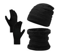 BSITSSS Conjunto Bufanda y Gorro y Guantes Hombre Mujer, Set de Bufanda Gorro Guantes, Gorro Invierno + Bufanda Tubular + Guantes de Pantalla Táctil para Ciclismo Caza Escalada Jardinería Camping