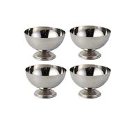 BSKJMMP 4 unids Acero inoxidable postre tazón con 10,3 cm Tenedores metal footed salsa helado pasta ensalada cocina preparación múltiples tamaños-Silver||L