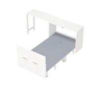 BSKJMMP Hide a Bed Cabinet - Cojín plegable, posición ajustable, escritorio fácil de sacar y plegar para apartamento, habitación pequeña, oficina, siesta, espacio pequeño, color blanco