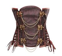 Bslingerie® Corpiño steampunk underbust de las mujeres, marrón, S