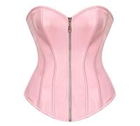 Bslingerie® Corsé de piel sintética para mujer, rosa, S
