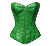 bslingerie® Corsé de piel sintética para mujer, verde, M