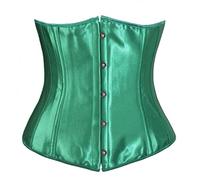 Bslingerie® Corsé de raso para mujer, estilo vintage con brocado floral, Satén verde., XXL