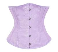 Bslingerie Corsé para mujer de color pastel, brocado, bajo el busto, cincha de cintura, Morado (, XL