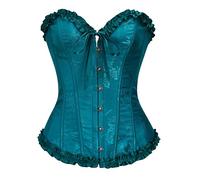 Bslingerie Lindo corsé de color pastel para mujer, lencería moldeadora, azul oscuro, L