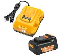 Bslite Batería de 20 V y cargador para batería Dewalt de 20 V 5.0 Ah con estación de carga de batería DCB112 para DCB201 DCB204 DCB205 DCB206 DCB120