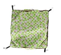 BSLSVGE Hamaca pequeña para Mascotas, Jaula para hámster de Triple Capa, Cama Colgante, Nido para Dormir Suave y cálido para Animales pequeños, Franela, Verde, marrón, 4 Ganchos (Green)