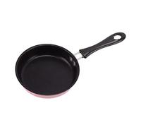 BSLSVGE Mini Frying Pan 12cm | Stainless Steel Non Stick & Induction Compatible | Small Egg Pan for Breakfast/Omelets/Appetizers | Long Handle & Even Heating (Pink)