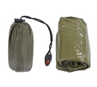 BSLSVGE Poncho de emergencia reutilizable | Capa impermeable de película de aluminio PE para senderismo, camping, supervivencia, resistente al viento y retención de calor con silbato