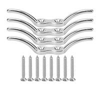 BSLSVGE Stainless Steel Rope Cleats 4 Pack | Sturdy Boat Cleats for Flagpoles/Awnings/Tarps | 316 Marine Grade Lasting Cleat Hook with Mounting Screws