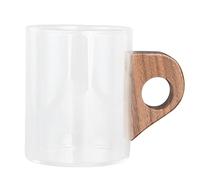 BSLSVGE Taza de café de vidrio resistente al calor, duradera, segura, con mango de, para el hogar, viaje, cocina, restaurante, vidrio, 6,2 oz (200ml)