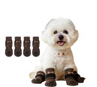 BSLVWG 4 calcetines antideslizantes para perros con pinzas para suelos de madera dura, zapatos para pavimento caliente, protectores de botas y patas para evitar lamer, botines de control de tracción
