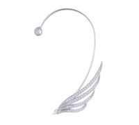 BSLVWG Brillante Zircon Wing Ear Clip, 2 PCS Pendientes Sin Piercing Angel Wings Ear Clip Pendientes, Drop Earrings Clip Pendientes para Mujeres Niñas (Plata)