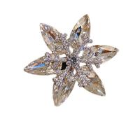 BSLVWG Broche esmaltado de copo de nieve plateado con diamantes de imitación de cristal, para mujer, boda, fiesta, casual, joyería, regalos de Navidad para mujer