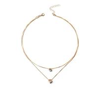BSLVWG Collares de oro en capas para mujer, chapado en oro de 14 quilates, delicado collar con colgante de corazón circular de circonita cúbica, gargantilla de cadena apilable gruesa, regalo de