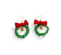 BSLVWG Decoración navideña, pendientes navideñas femeninas, árboles de Navidad/muñecos de nieve/joyas de copos de nieve regalos de joyas para la celebración del Festival femenino (10)