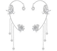 BSLVWG juego de 2 piezas pendientes hipoalergenicos, pendientes de mariposa pendiente mariposa bolsa pendientes sin agujero clip de oreja bolsa flor borla pendientes para mujeres, Metal