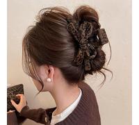 BSLVWG Lindo clip con estampado de leopardo para mujer, antideslizante, grande, guepardo, fuerte sujeción, pinzas para el pelo para cabello fino y grueso, accesorios elegantes para peinar el cabello