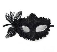 BSLVWG Mascarillas de encaje negro para mujeres - máscara veneciana mariposa sexy para parejas de Halloween Mardi Gras noche baile bar traje máscara accesorio