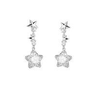 BSLVWG Pendientes peligrosas, estrella de plata borla cristal cubo Zirconia de baja sensibilidad pendientes peligrosos colgantes pendientes peligrosos para casarse pendientes peligrosas mujeres