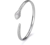 BSLVWG Pulsera de serpiente punk pulsera de hebilla de serpiente abierta pulsera ajustable envuelta pulsera pulsera de animal serpiente pulsera joyas femeninas (Plata#01)