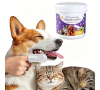 BSLVWG Toallitas de limpieza de dientes de mascotas para perros y gatos, cepillo de dientes para perros, toallitas dentales para eliminar la placa y el sarro, toallitas desechables para perros
