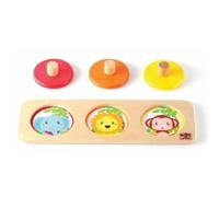 BSM Edufun - Puzzle empotrable de Madera Montessori - Animales Ocultos de Colores, EF 10581