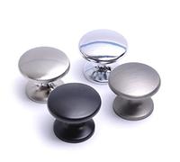 BSM Marketing Pomo para puerta de armario de cocina, cromado, níquel cepillado, color negro, peltre (5 unidades, níquel cepillado)