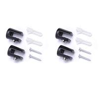 BSM Marketing Soportes pequeños para estantes de cristal de 4 a 6 mm de grosor, color negro mate (4)