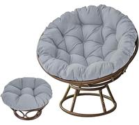 bsmydpa Cojín para Silla Papasan, cojín de Asiento Redondo Impermeable extraíble, cojín para Silla con Cremallera, cojín para Asiento de Interior y Exterior-Grey||60 * 60cm