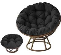 bsmydpa Cojín para Silla Papasan, cojín de Asiento Redondo Impermeable extraíble, cojín para Silla con Cremallera, cojín para Asiento de Interior y Exterior-Black||50 * 50cm
