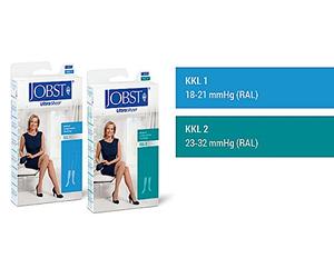 BSN Jobst Jobst Ultra Sheer KKL 2 AG Schenkel Medias normal sin punta French Bijou amplio, negro, Weit, Gr.III