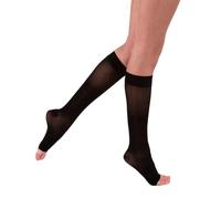 BSN Medical 119511 Jobst Medias de compresión, hasta la rodilla, puntera abierta, 15-20 mmHG, mediana, color negro