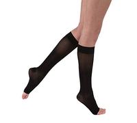 BSN Medical 119732 Jobst - Medias de compresión ultra transparentes, hasta la rodilla, 20-30 mmHG, punta abierta, grande, color negro clásico